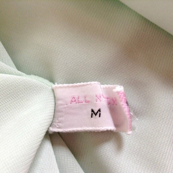 Vintage Shadowline Women's Robe Medium Mint Green Nylon Lace Trim - Picture 6 of 6